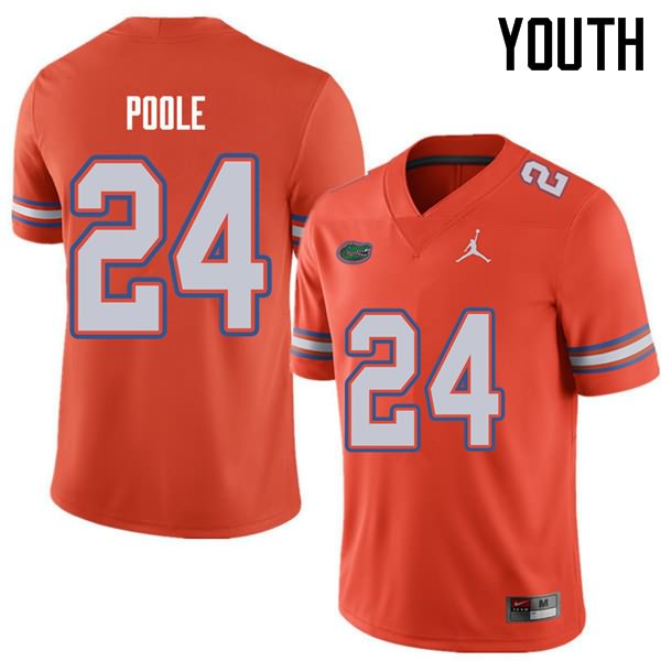 Youth NCAA Florida Gators Brian Poole #24 Stitched Authentic Jordan Brand Orange College Football Jersey RYG1665UM